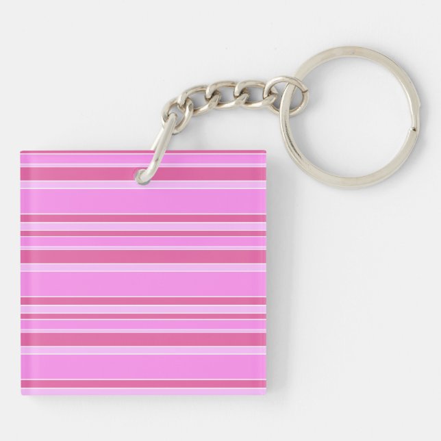 Pink stripes keychain (Back)
