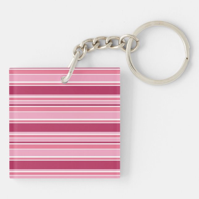 Pink stripes keychain (Back)