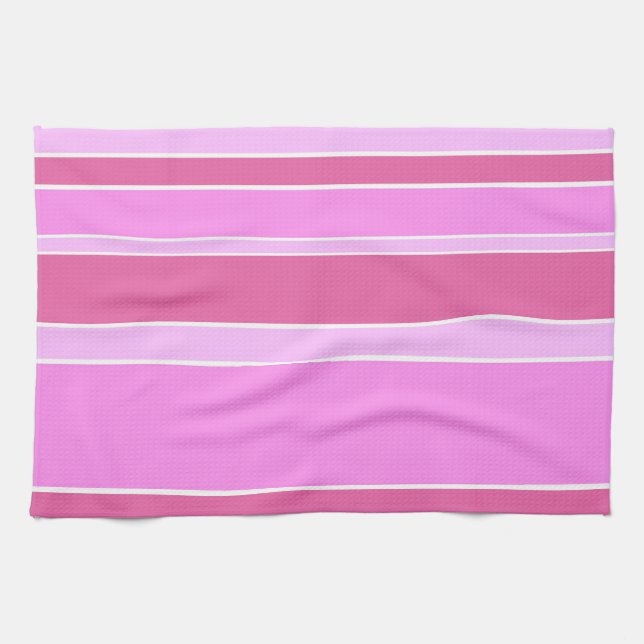 Pink stripes kitchen towel (Horizontal)
