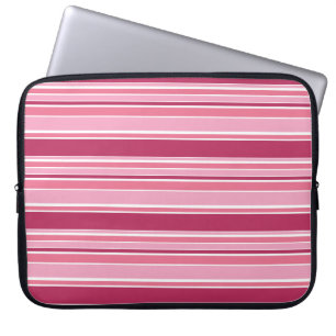 Pink stripes laptop sleeve