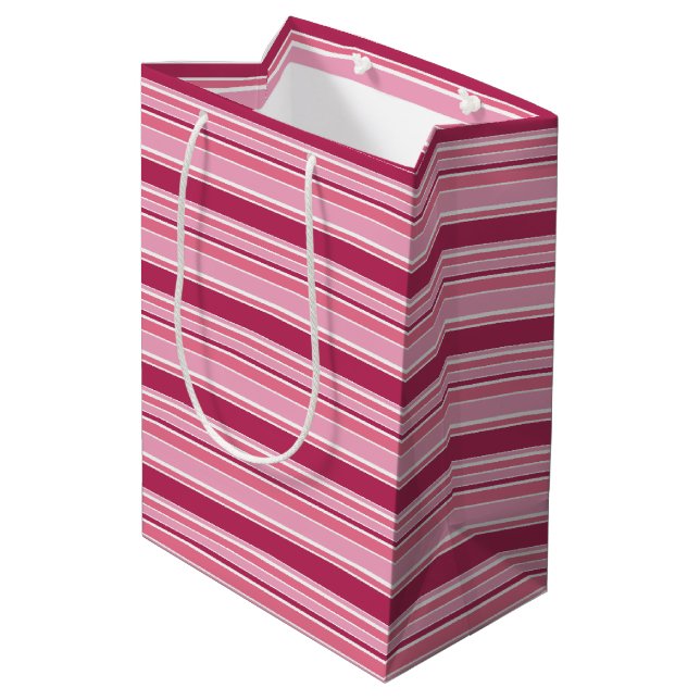 Pink stripes medium gift bag (Back Angled)