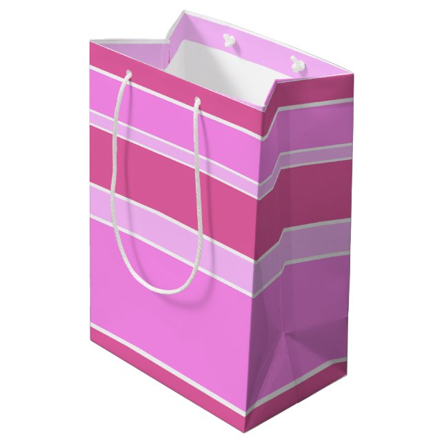 Pink stripes medium gift bag (Back Angled)