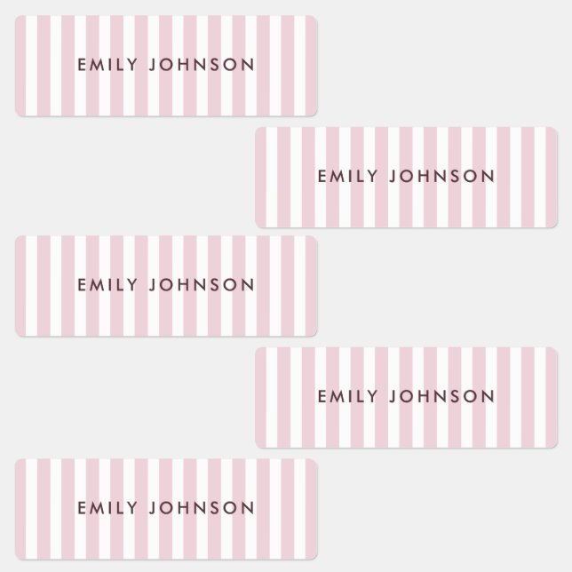 pink stripes, name label, name tag kids' labels (Group)