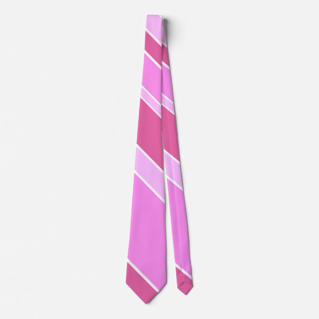 Pink stripes neck tie (Front)