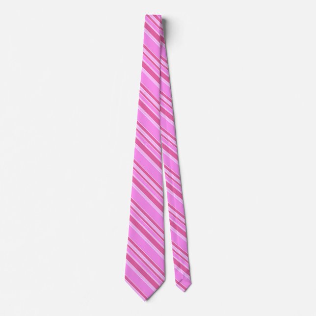 Pink stripes neck tie (Front)