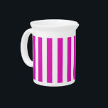 Pink Stripes on Custom Color Pitcher<br><div class="desc">Vertical stripes against white,  that can be recolored. Play with background color to create new effects! Find many matching products at KreaturShop.</div>