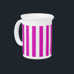 Pink Stripes on Custom Color Pitcher<br><div class="desc">Vertical stripes against white,  that can be recolored. Play with background color to create new effects! Find many matching products at KreaturShop.</div>