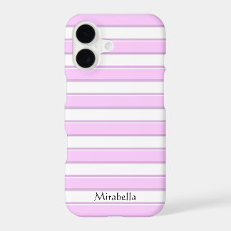 Pink Stripes on White Custom iPhone 17 Case