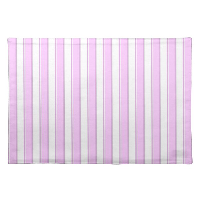 Pink Stripes on White Placemat (Front)