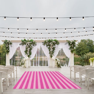 Pink Stripes Outdoor Rug