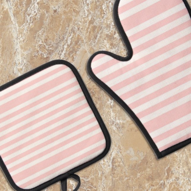 Pink Stripes Oven Mitt & Pot Holder Set (Creator Uploaded)