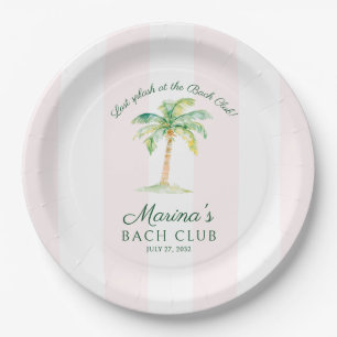 Pink Stripes Palm Beach Bach Club Bridal Shower Paper Plates