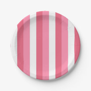 Pink Stripes Paper Plates