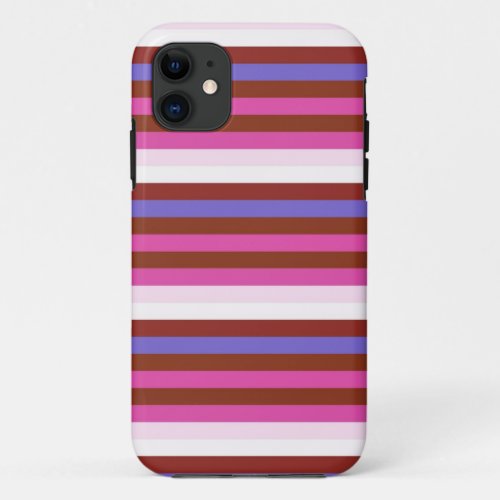 Pink stripes pattern iPhone 11 case