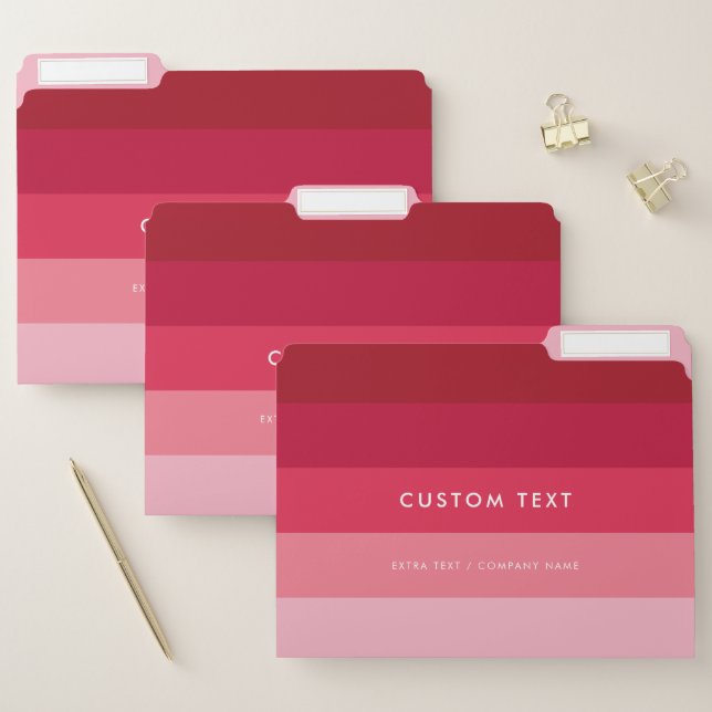 Pink stripes pattern file folder (Set)