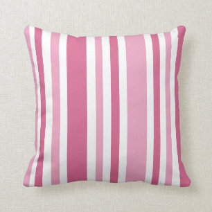 Pink Stripes Pattern Throw Pillow