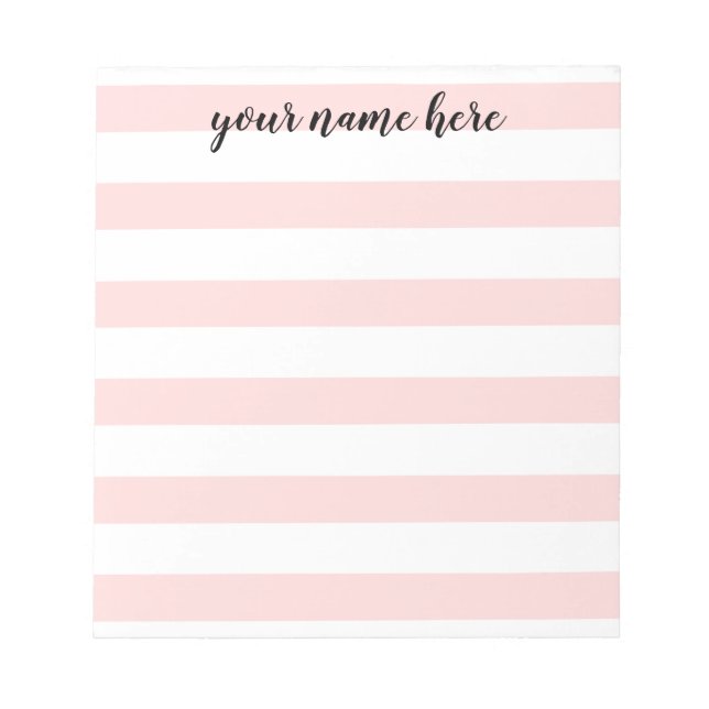 Pink Stripes Personalized Notepad (Front)