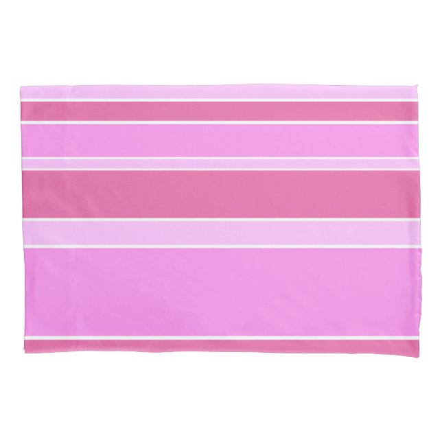 Pink stripes pillow case (Front)