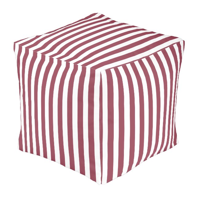 Pink Stripes Pouf (Angled Front)