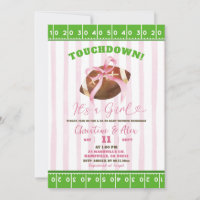 Pink Stripes Quirky Touchdown Girl Baby Shower