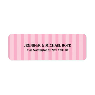 Pink Stripes Retro Stylish Classical Family Label