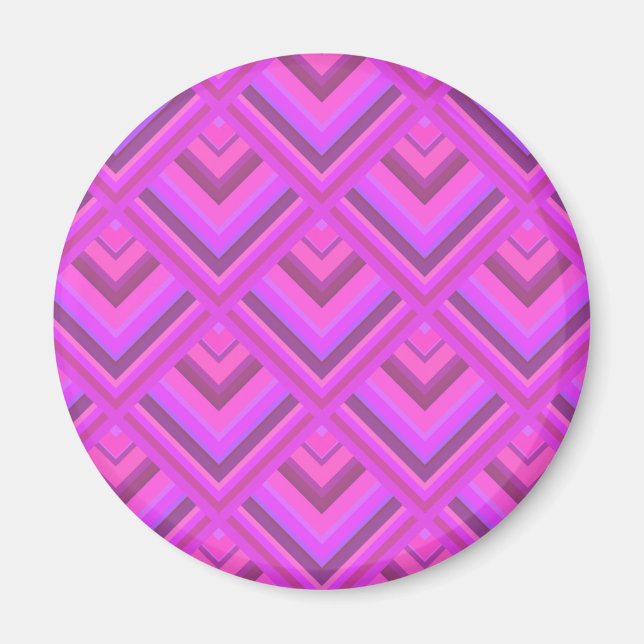 Pink stripes scale pattern magnet (Front)