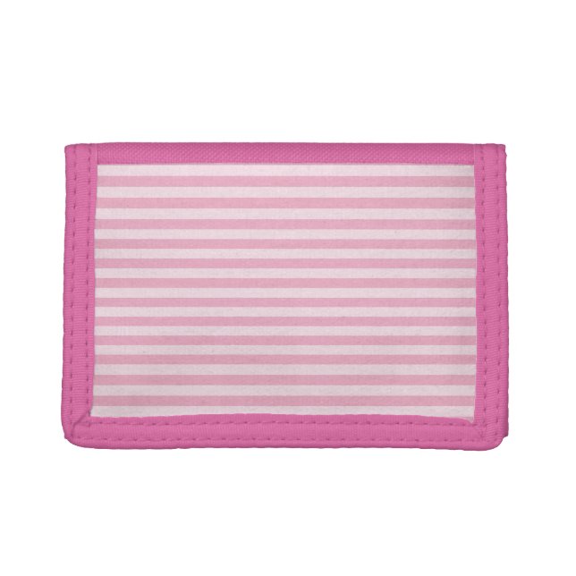 Pink Stripes Seamless Pattern Trifold Wallet (Front)