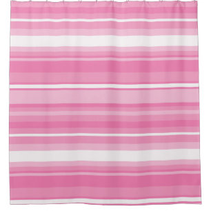 Pink stripes shower curtain