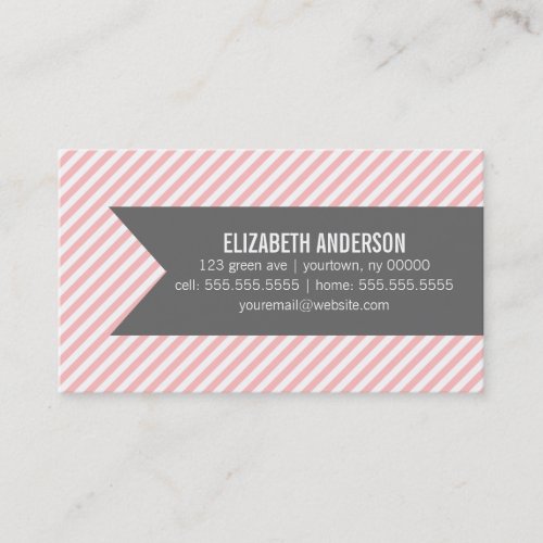 Pink Stripes Social Calling Cards Business Card Templates