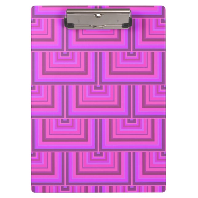Pink stripes square scales pattern clipboard (Front)