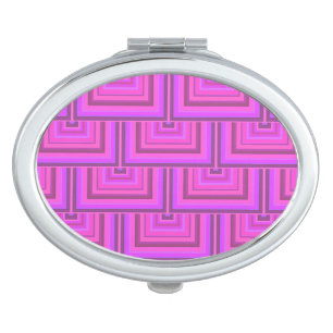 Pink stripes square scales pattern mirror for makeup