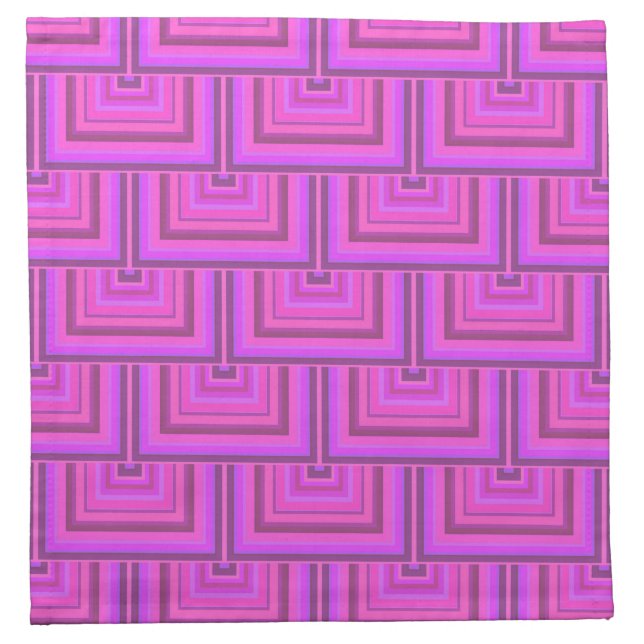 Pink stripes square scales pattern napkin (Front)