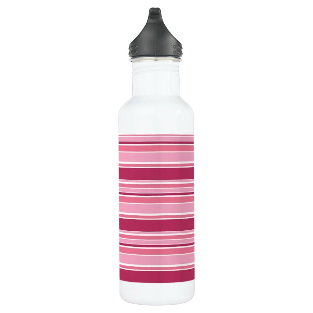 Pink stripes stainless steel water bottle (Right)