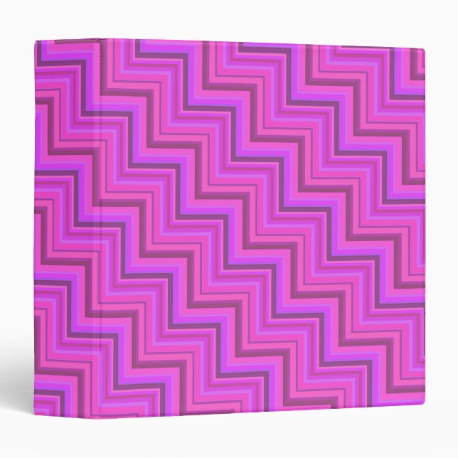 Pink stripes stairs pattern 3 ring binder (Front/Spine)
