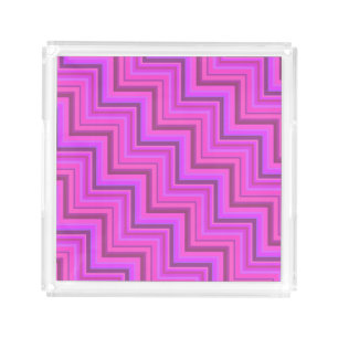 Pink stripes stairs pattern acrylic tray
