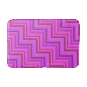 Pink stripes stairs pattern bathroom mat