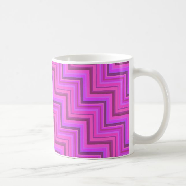 Pink stripes stairs pattern coffee mug (Right)