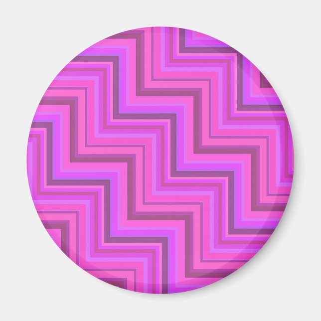 Pink stripes stairs pattern magnet (Front)