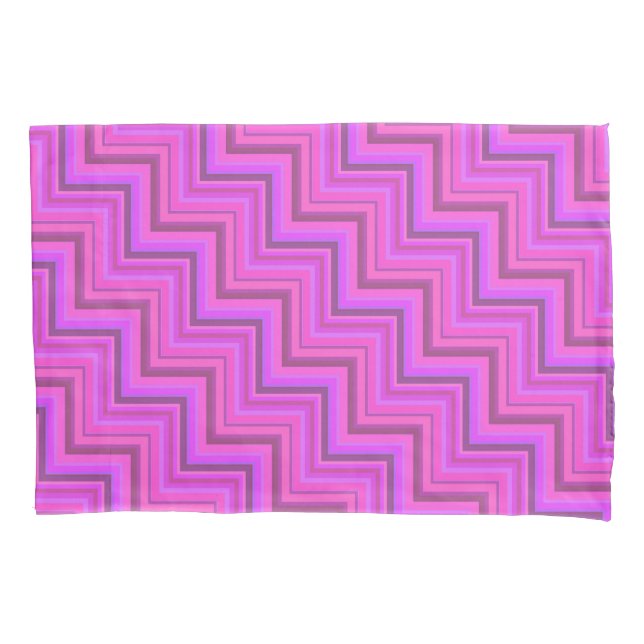 Pink stripes stairs pattern pillow case (Front)