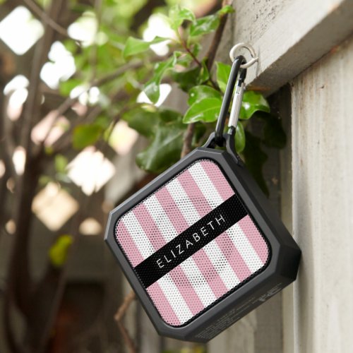 Pink Stripes Striped Pattern Lines Your Name Bluetooth Speaker