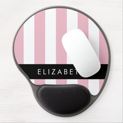 Pink Stripes Striped Pattern Lines Your Name Gel Mouse Pad