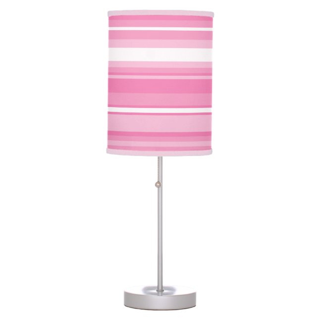 Pink stripes table lamp (Front)