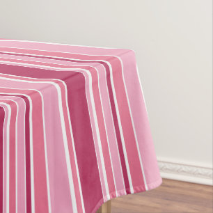 Pink stripes tablecloth
