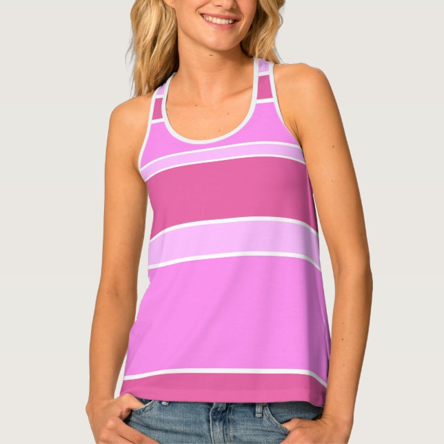 Pink stripes tank top (Front)