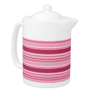 Pink stripes teapot