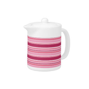Pink stripes teapot