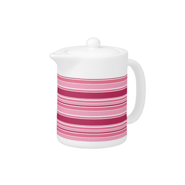 Pink stripes teapot (Right)