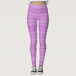 pink stripes textiled leggings