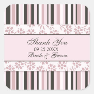 Pink Stripes Thank You Wedding Favor Tags