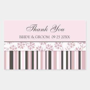 Pink Stripes Thank You Wedding Favor Tags